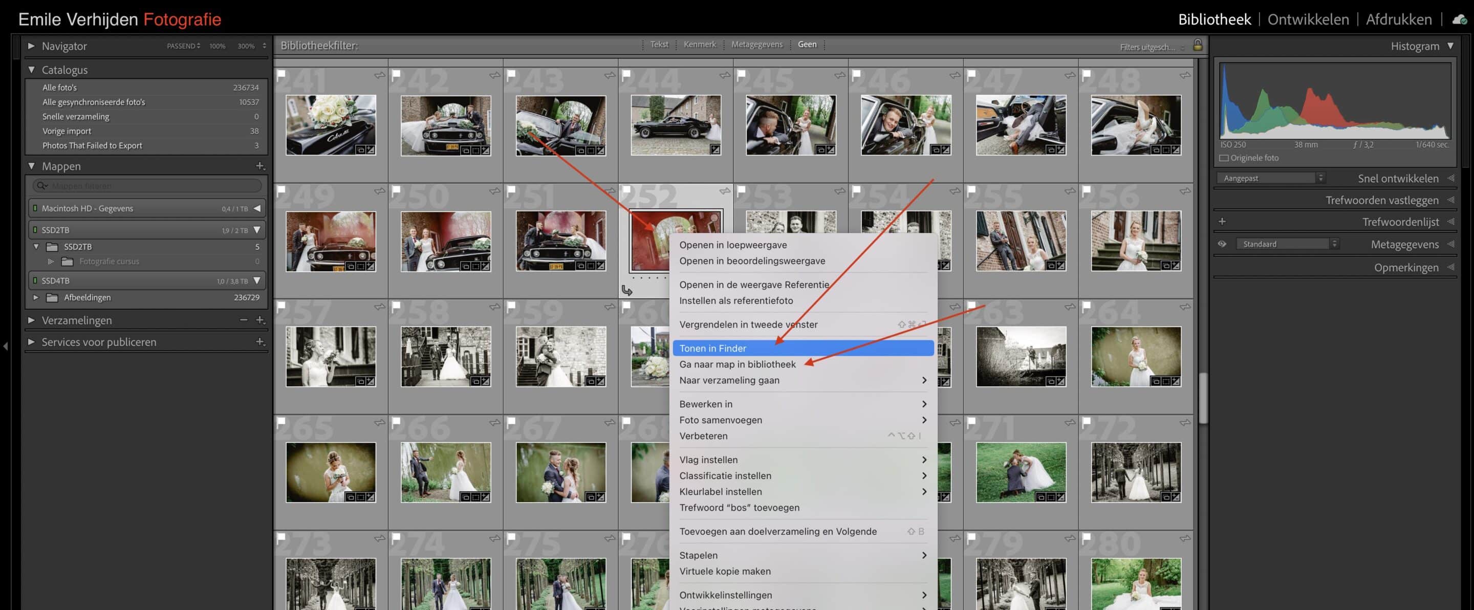 De bibliotheekmodule van Lightroom, waarin foto’s worden teruggezocht De bibliotheekmodule van Lightroom, waarin foto’s worden teruggezocht